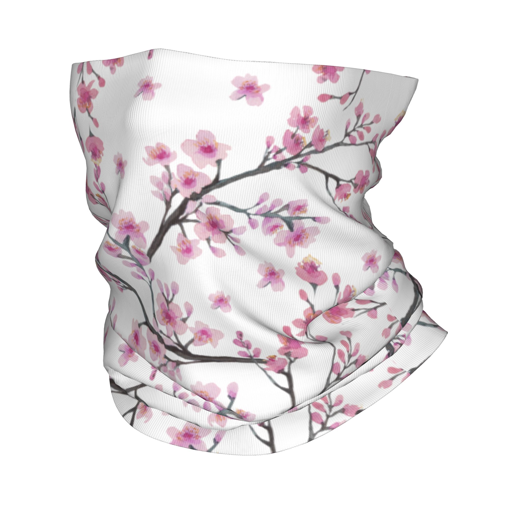 Neck Gaiter Face Cover - Japan Sakura Kersenbloesems met een rode
