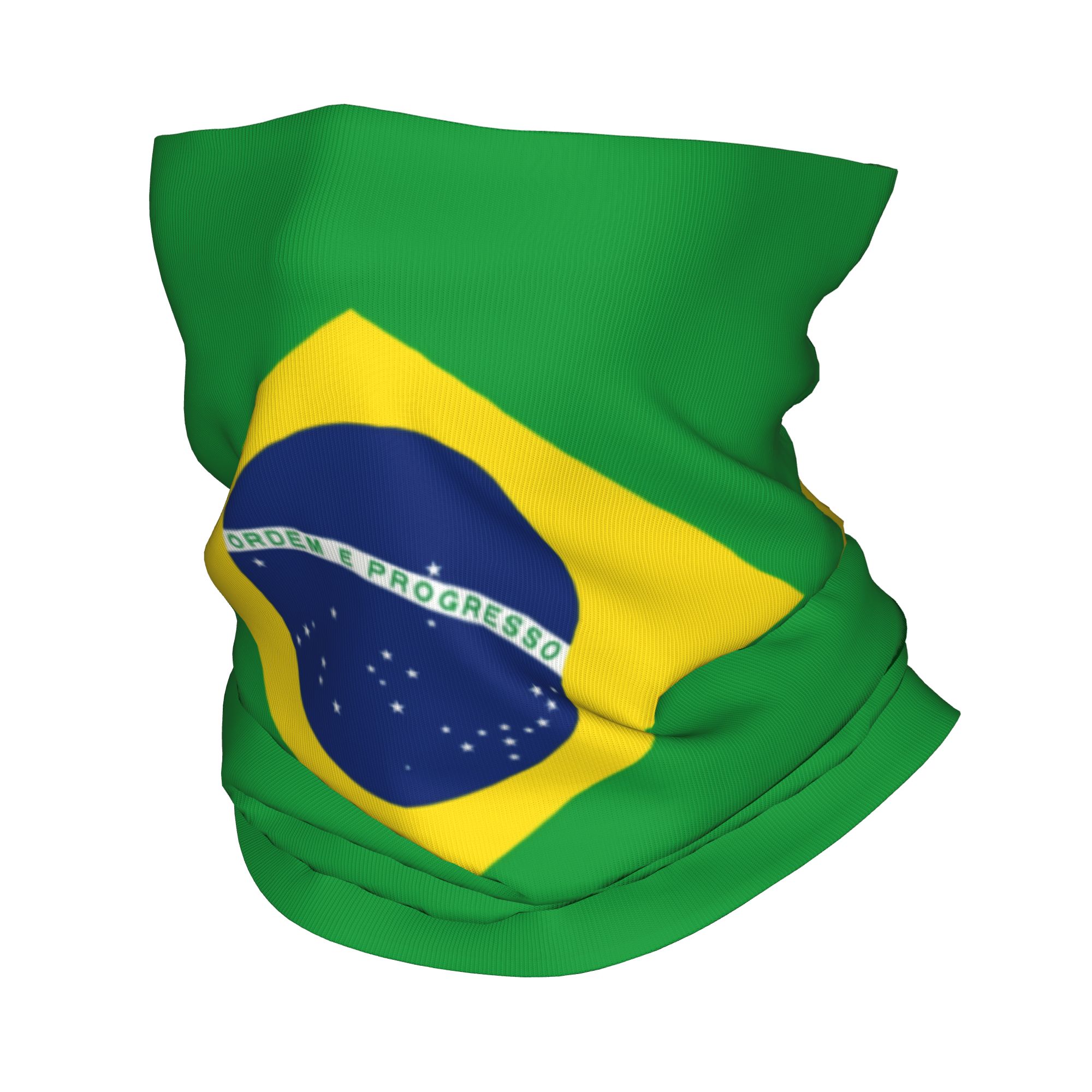 Neck Gaiter Face Cover - Aangepaste Brazilië Vlag Bandana Halswarmer Mannen