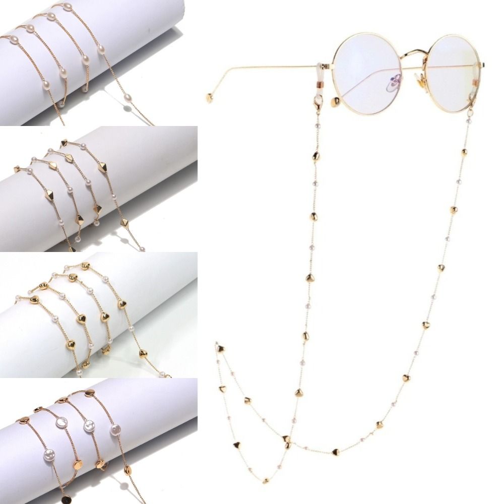 Mask Lanyard Adjustable - Modeaccessoire Anti-verloren zonnebrilkettingen 70cm parelbrillenketting Verstelbare