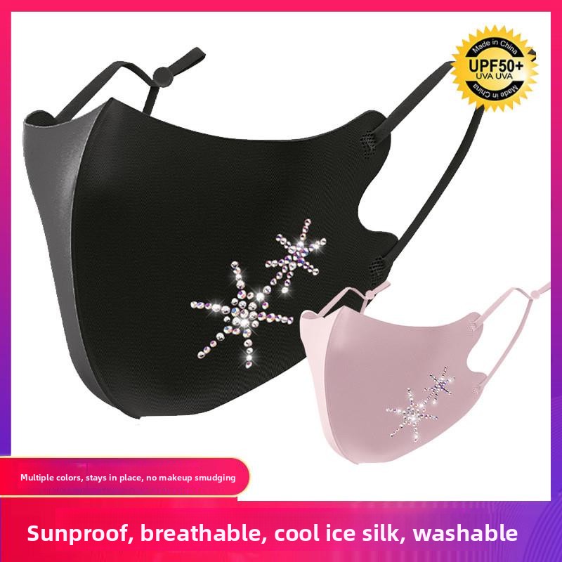 Cloth Face Mask Washable - Dames gezichtsmasker met sprankelende strass steentjes,