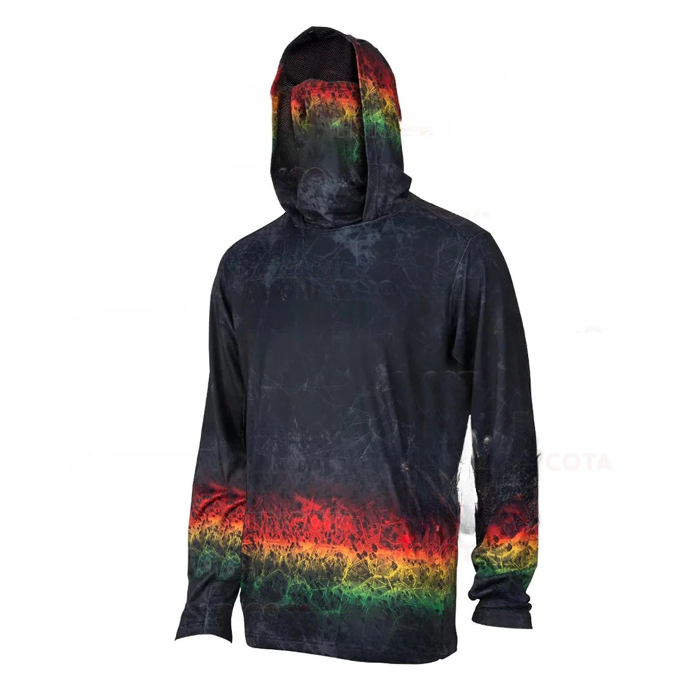 Sports Mask Breathable - Herenvissershirts met capuchon, UPF 50+ zonbescherming,