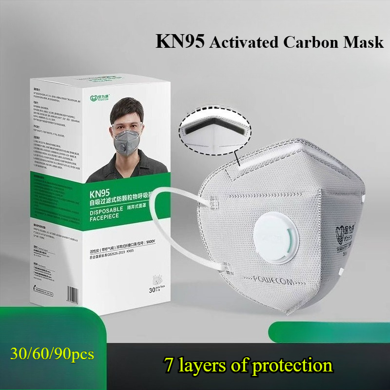 30/60/90 stuks actieve koolsto - Kn95 Respirator Mask recensie en prijs