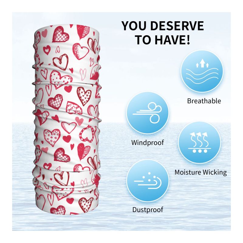 Roze Rode Liefdesharten Bandan - Neck Gaiter Face Cover recensie en prijs
